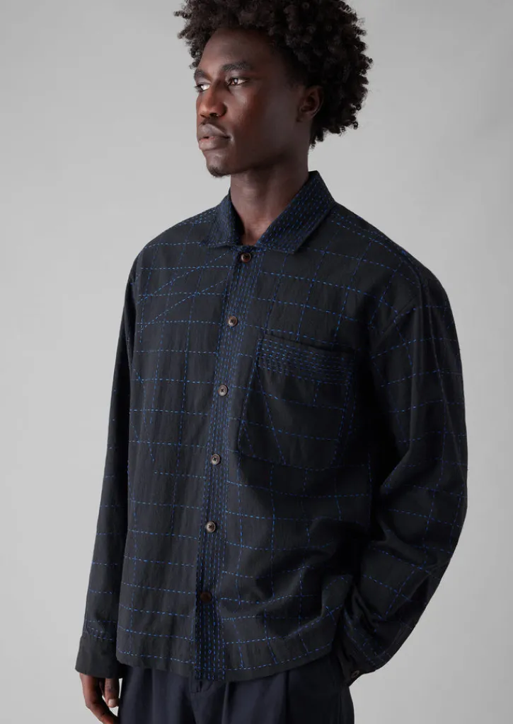 TOAST Abstract Embroidered Kantha Shirt- Shirts