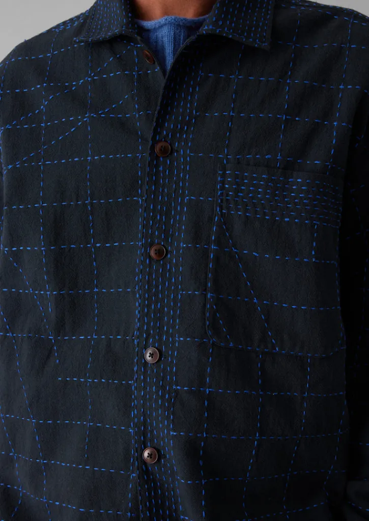 TOAST Abstract Embroidered Kantha Shirt- Shirts