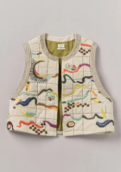 TOAST Abstract Hand Embroidered Gilet-Women Coats & Jackets