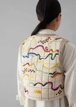 TOAST Abstract Hand Embroidered Gilet-Women Coats & Jackets