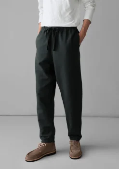 TOAST Alfie Garment Dyed Herringbone Trousers- Linen|Trousers