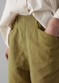 TOAST Alix Cotton Check Trousers-Women Linen|Trousers