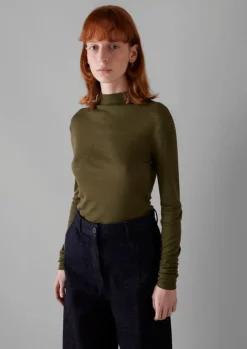 TOAST Aster Wool Lyocell High Neck Tee-Women Jersey|Tops & Tees