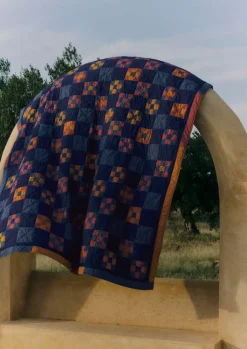 TOAST Astrid Check Patchwork Cotton Quilt- Textiles|Blankets & Throws