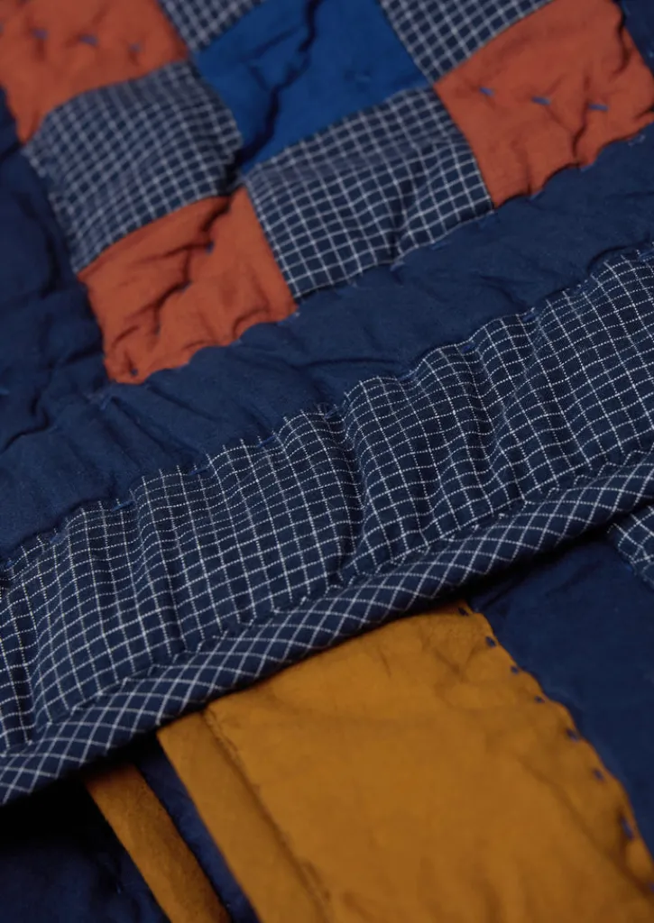 TOAST Astrid Check Patchwork Cotton Quilt- Textiles|Blankets & Throws
