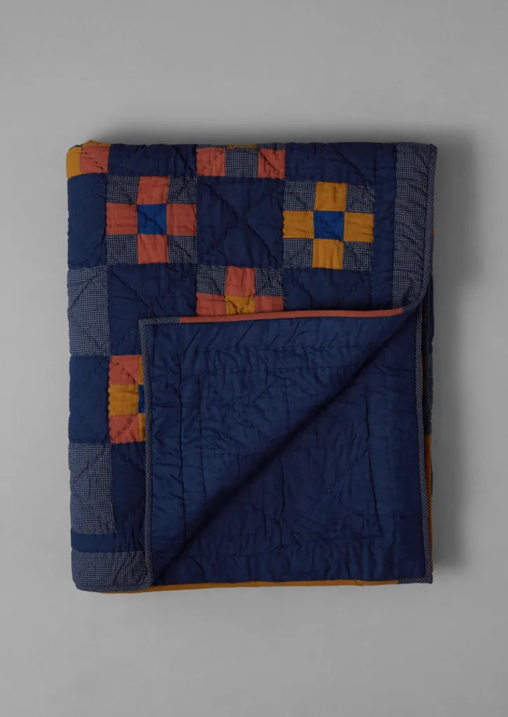 TOAST Astrid Check Patchwork Cotton Quilt- Textiles|Blankets & Throws