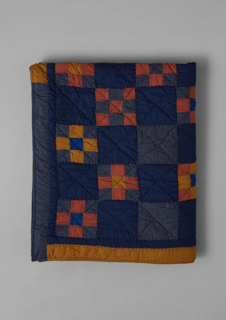 TOAST Astrid Check Patchwork Cotton Quilt- Textiles|Blankets & Throws