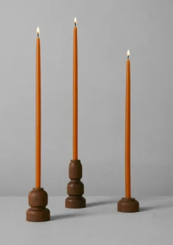 TOAST wood Slim Dinner Candle Holder Set- Decorative Pieces|Candles & Holders