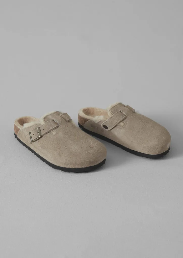 TOAST Birkenstock Boston Suede Shearling Clogs-Women Slippers|Nightwear