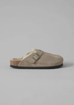 TOAST Birkenstock Boston Suede Shearling Clogs-Women Slippers|Nightwear