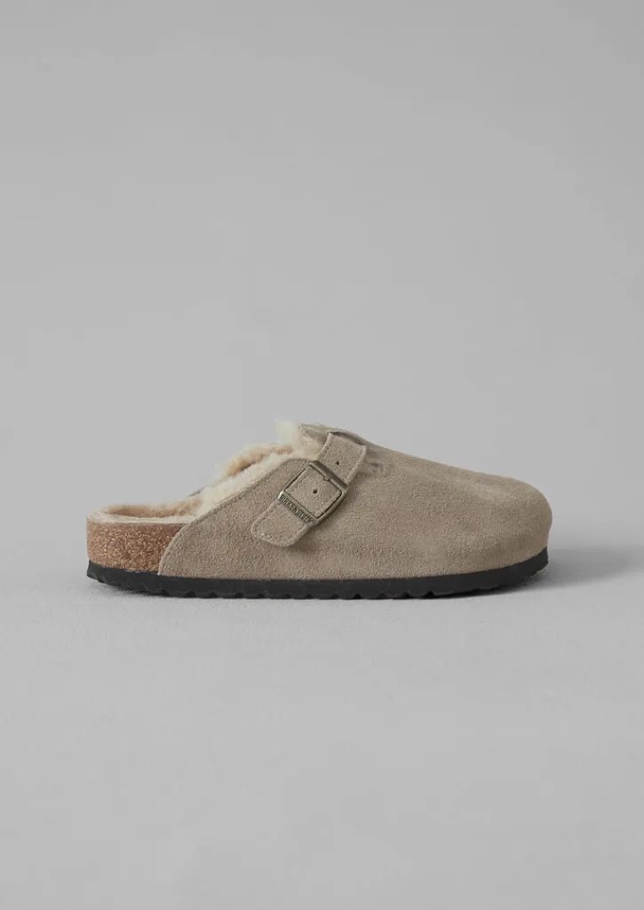 TOAST Birkenstock Boston Suede Shearling Clogs-Women Slippers|Nightwear
