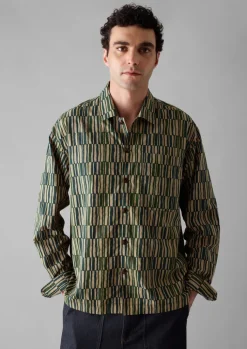 TOAST Block Print Irregular Check Shirt- Shirts