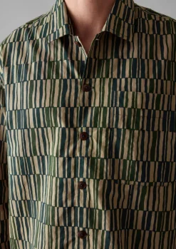 TOAST Block Print Irregular Check Shirt- Shirts