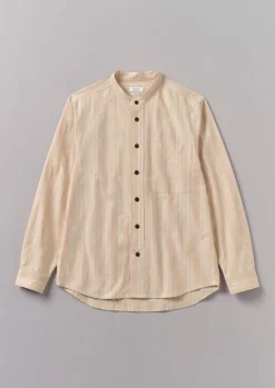 TOAST Bold Stripe Grandad Shirt- Shirts