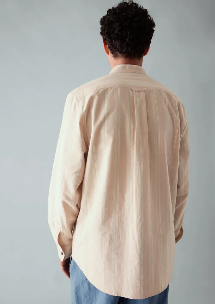 TOAST Bold Stripe Grandad Shirt- Shirts