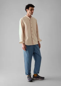 TOAST Bold Stripe Grandad Shirt- Shirts