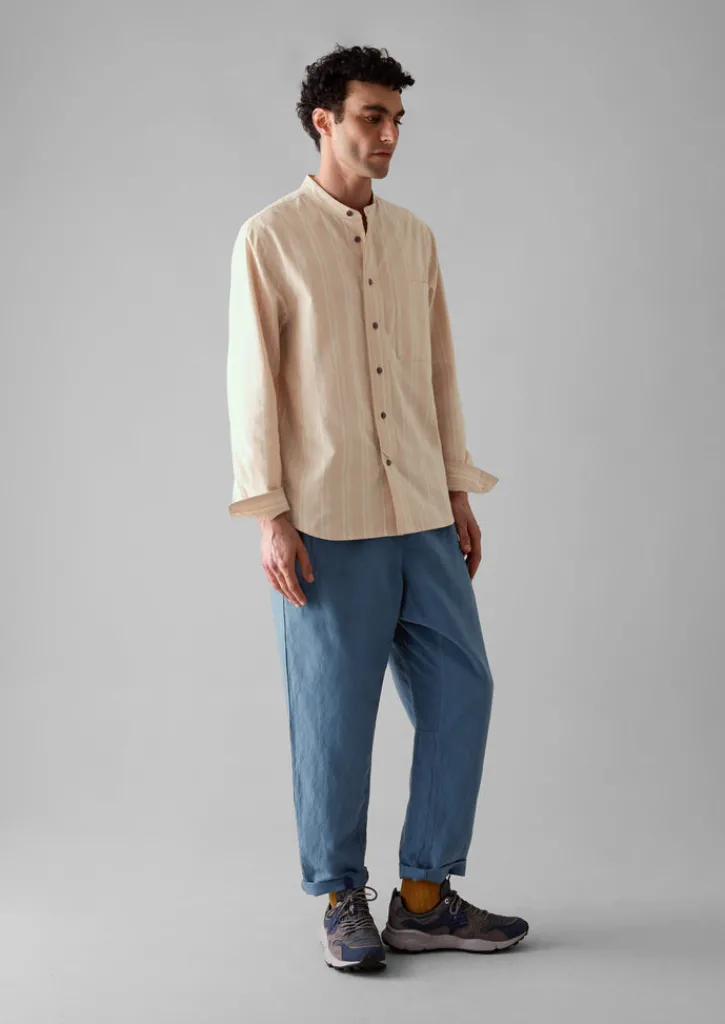 TOAST Bold Stripe Grandad Shirt- Shirts