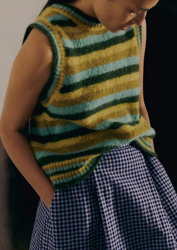 TOAST Brushed Alpaca Blend Stripe Tank-Women Knitwear