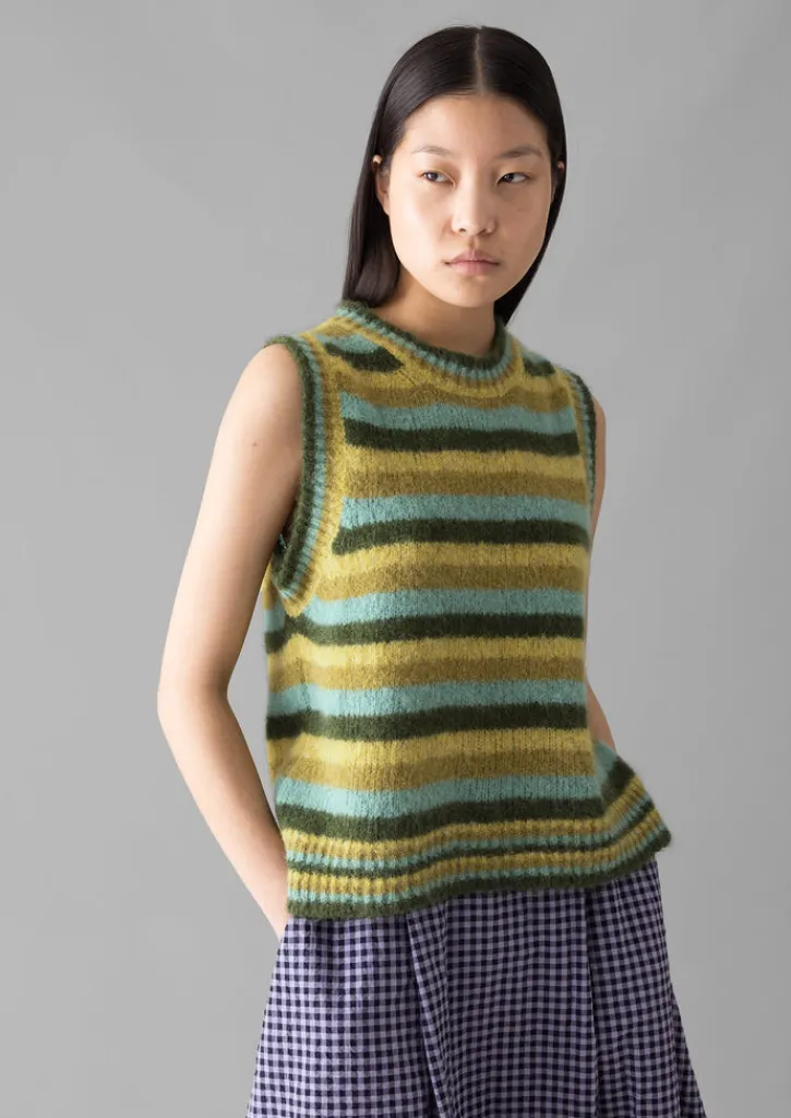 TOAST Brushed Alpaca Blend Stripe Tank-Women Knitwear