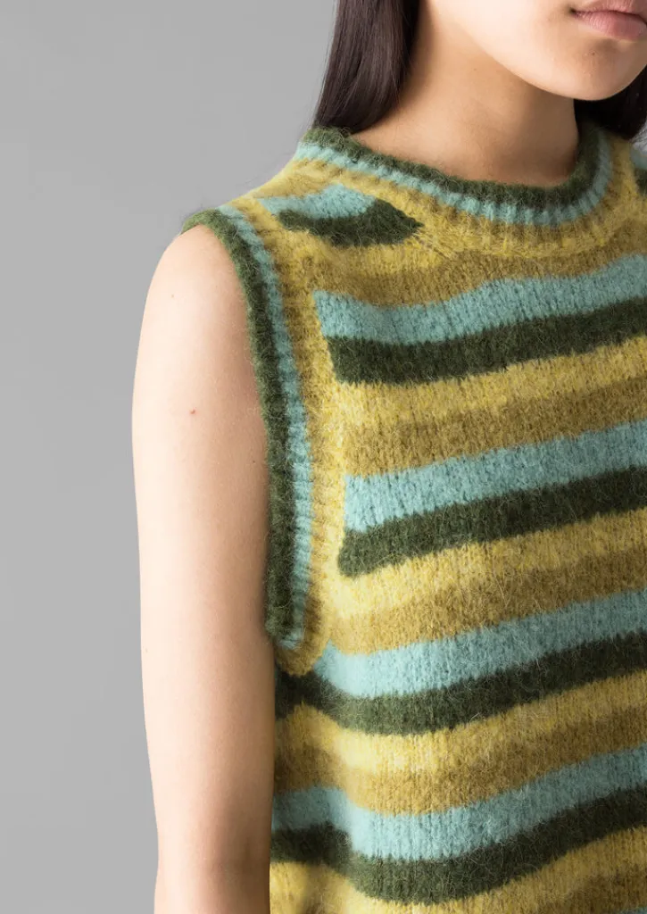 TOAST Brushed Alpaca Blend Stripe Tank-Women Knitwear