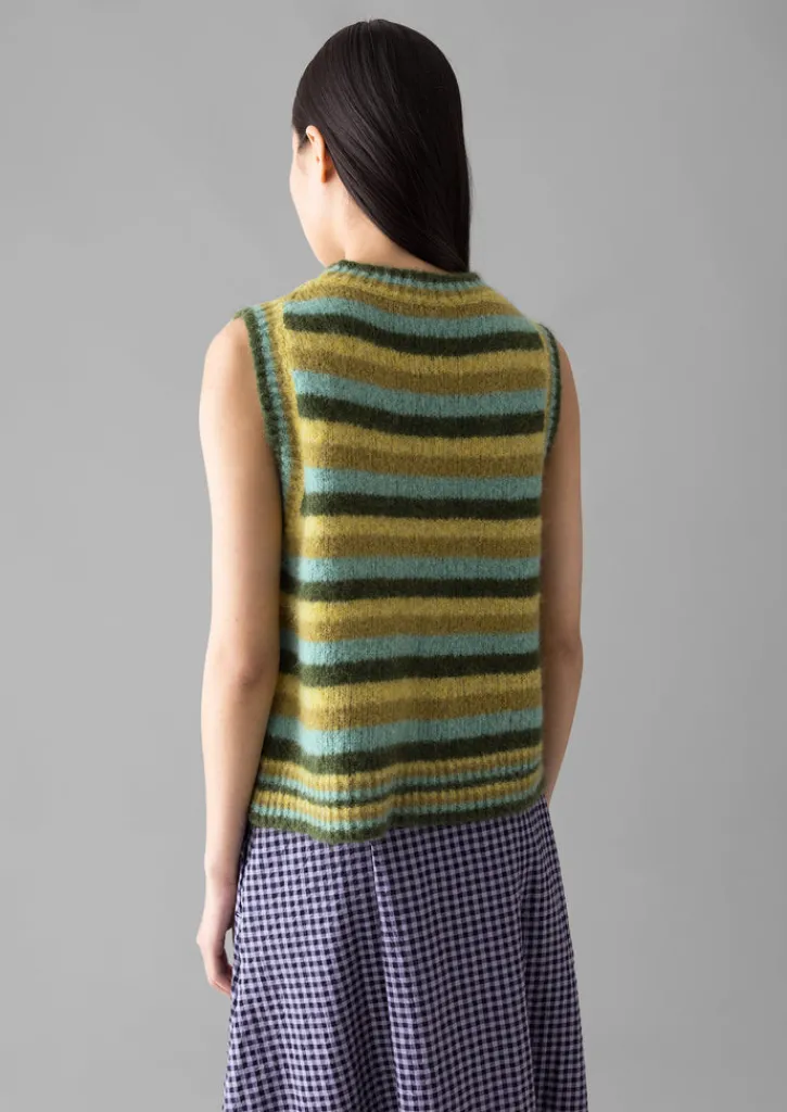 TOAST Brushed Alpaca Blend Stripe Tank-Women Knitwear