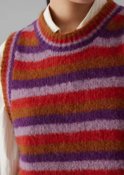 TOAST Brushed Alpaca Blend Stripe Tank-Women Knitwear