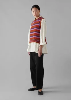 TOAST Brushed Alpaca Blend Stripe Tank-Women Knitwear