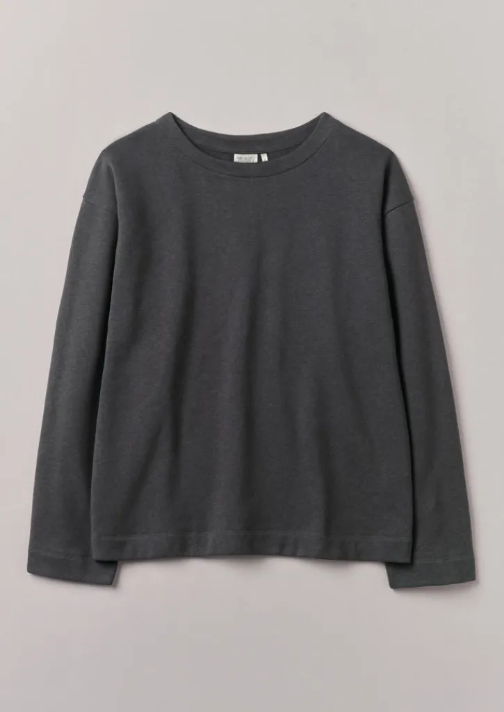 TOAST Brushed Cotton Hemp Wide Neck Sweater- Loungewear|Tops & Tees