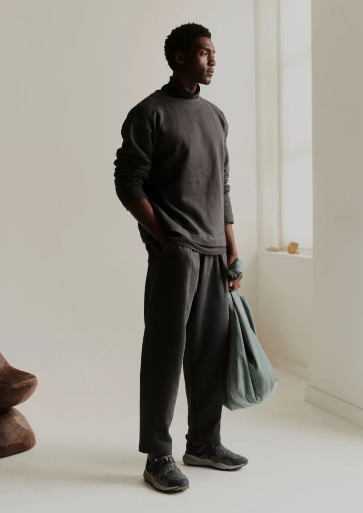 TOAST Brushed Cotton Hemp Wide Neck Sweater- Loungewear|Tops & Tees