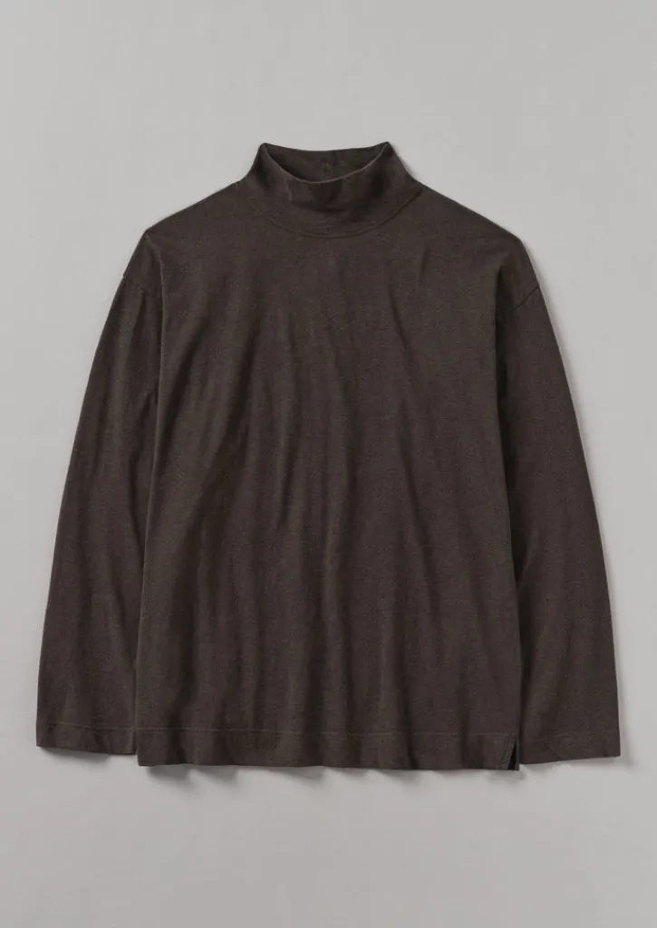 TOAST Brushed Cotton High Neck Lounge Top- Loungewear|Tops & Tees
