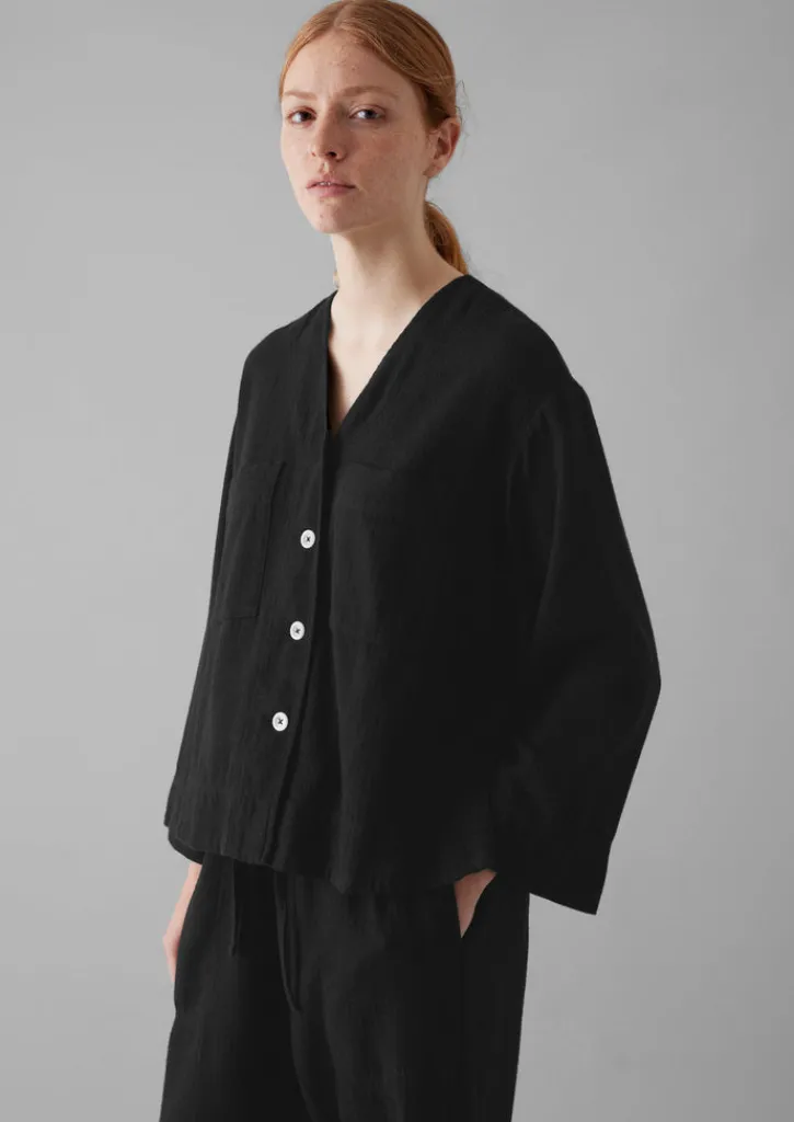 TOAST Brushed Cotton Linen Herringbone Top-Women Linen|Loungewear