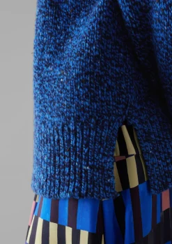 TOAST Button Shoulder Marled Donegal Wool Sweater-Women Knitwear