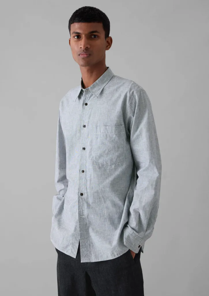 TOAST Chambray Cotton Linen Shirt- Linen|Workwear