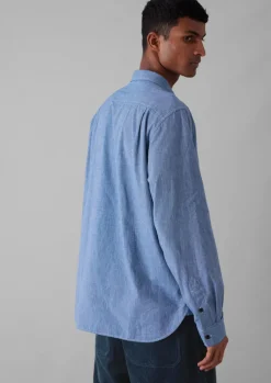 TOAST Chambray Cotton Linen Shirt- Linen|Workwear