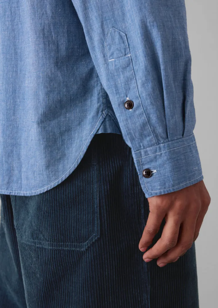 TOAST Chambray Cotton Linen Shirt- Linen|Workwear
