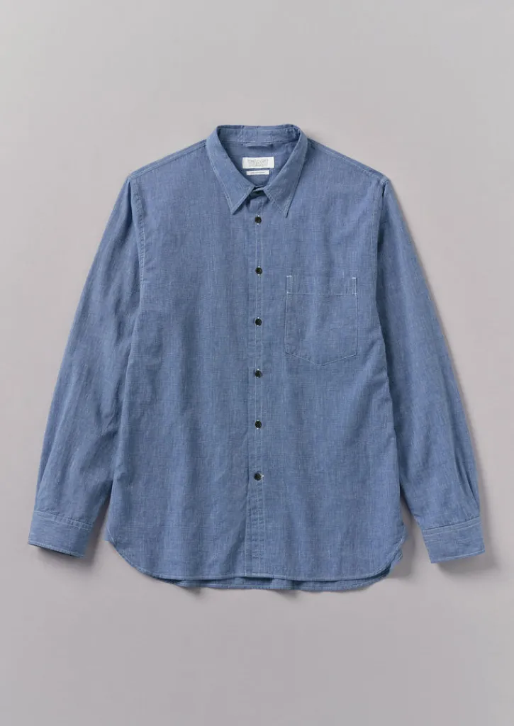 TOAST Chambray Cotton Linen Shirt- Linen|Workwear