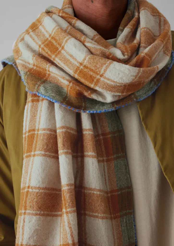 TOAST Check Boiled Wool Scarf- Hats, Scarves & Gloves