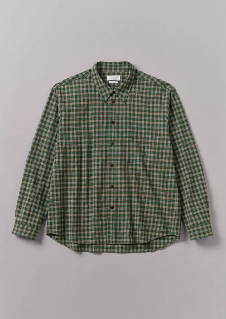TOAST Check Cotton Wool Shirt- Shirts