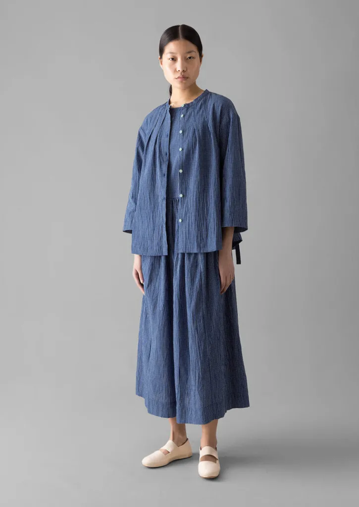 TOAST Check Crinkle Cotton Tie Shirt-Women Loungewear|Tops & Tees