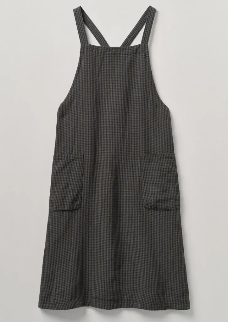 TOAST Check Linen Crossback Pinafore Apron- Aprons & Tea Towels