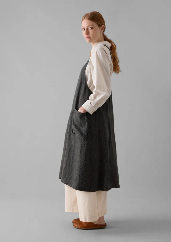 TOAST Check Linen Crossback Pinafore Apron- Aprons & Tea Towels