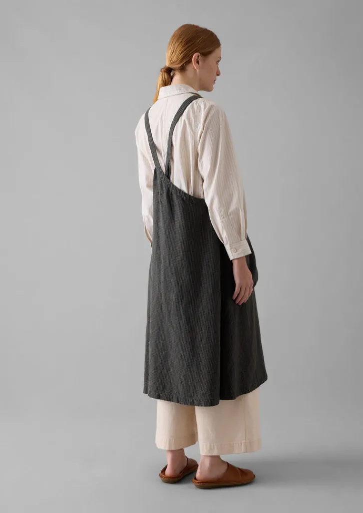 TOAST Check Linen Crossback Pinafore Apron- Aprons & Tea Towels