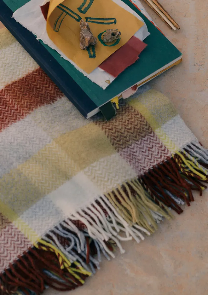 TOAST Chevron Check Wool Blanket- Textiles|Blankets & Throws