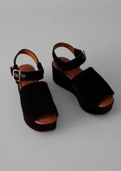 TOAST Chie Mihara Velvet Platform Shoes-Women Sandals