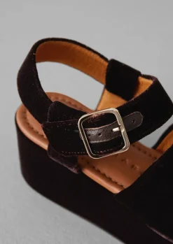 TOAST Chie Mihara Velvet Platform Shoes-Women Sandals