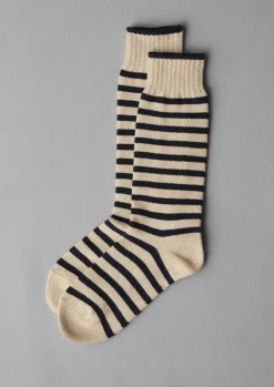 TOAST Chup Cotton Linen Stripe Socks-Women Socks & Tights