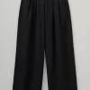 TOAST Corinne Wool Cotton Herringbone Wide Leg Trousers-Women Trousers