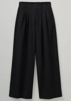 TOAST Corinne Wool Cotton Herringbone Wide Leg Trousers-Women Trousers