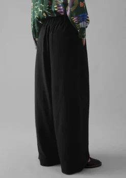 TOAST Corinne Wool Cotton Herringbone Wide Leg Trousers-Women Trousers