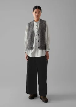 TOAST Cotton Alpaca Button Through Tank-Women Knitwear